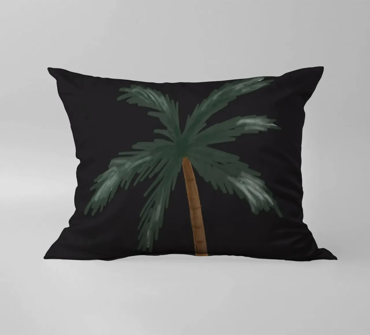Palma boho costiera minimalista nera tropicale acquerello cuscino da This Wild Soul - Illustration