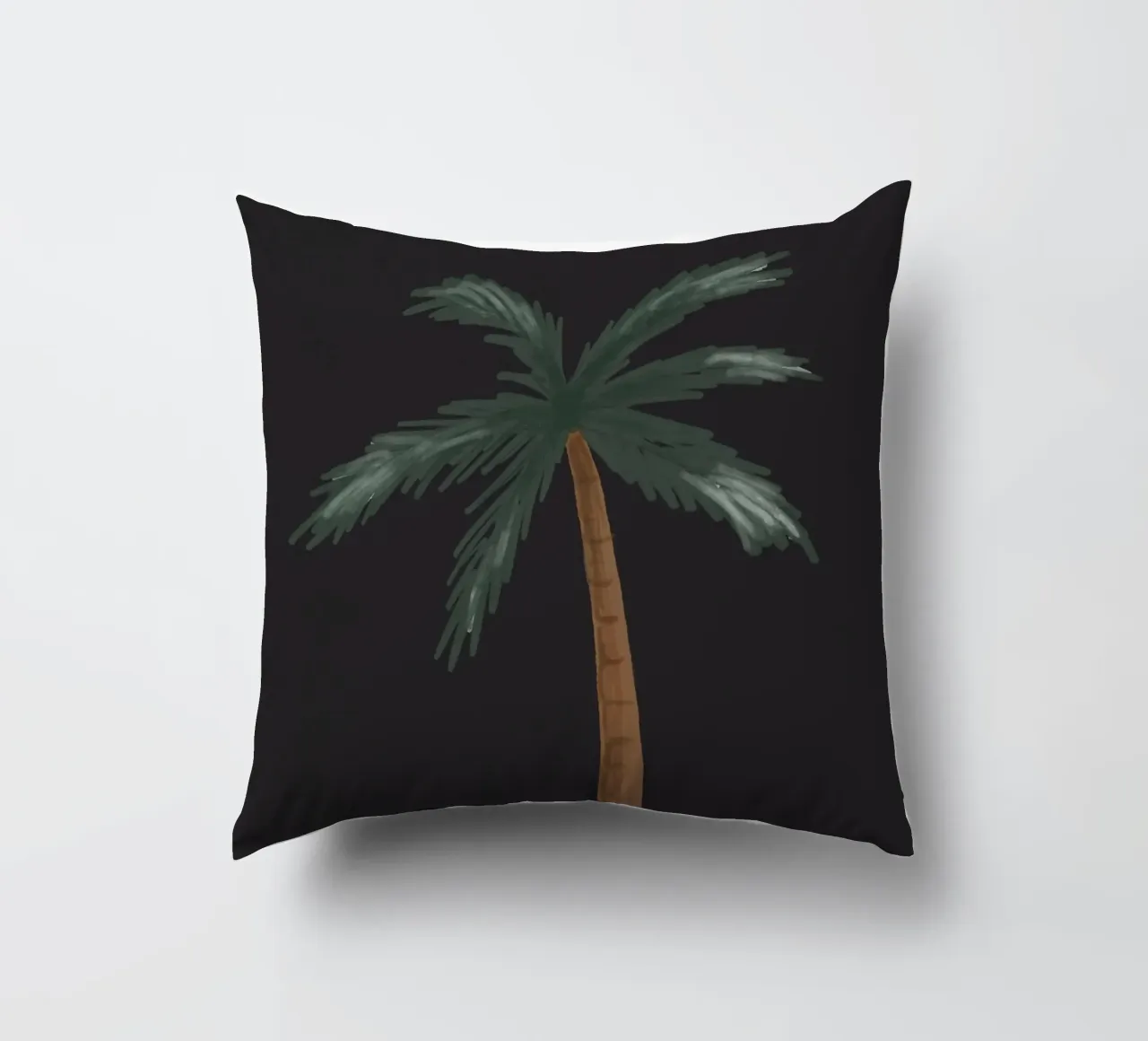 Palma boho costiera minimalista nera tropicale acquerello cuscino da This Wild Soul - Illustration