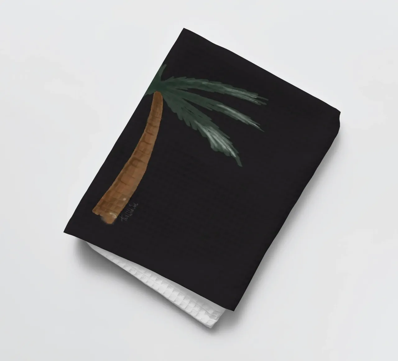 Aquarelle littorale boho palmier minimaliste noir tropical torchon de This Wild Soul - Illustration