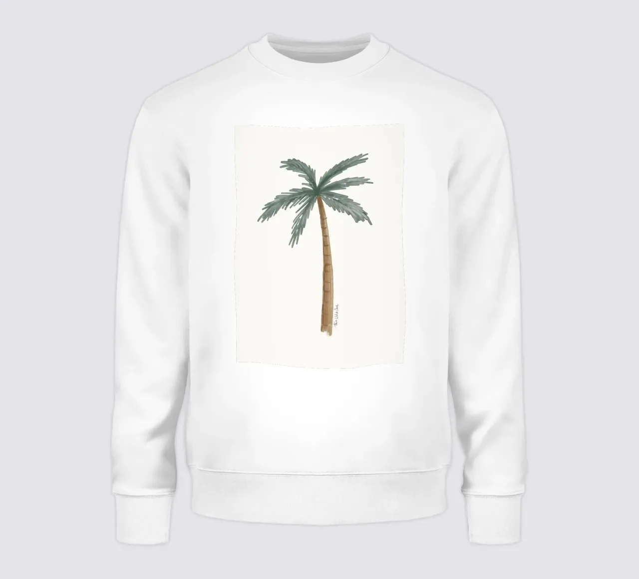 Illustrazione acquerello minimalista di palma boho costiera felpa da This Wild Soul - Illustration