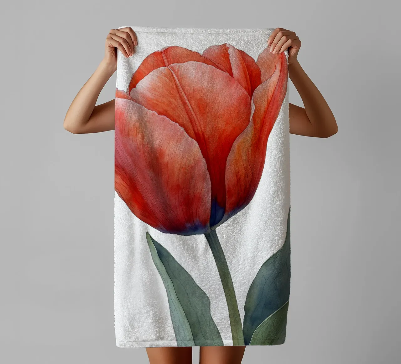 Tulip Flower towel by Bold Blooms