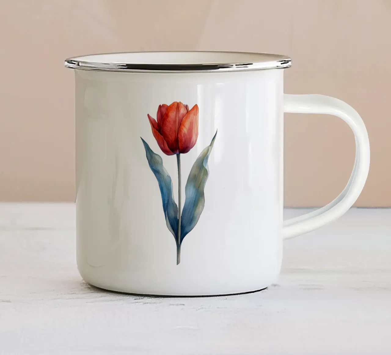 Fiore di tulipano tazza in smalto da Bold Blooms