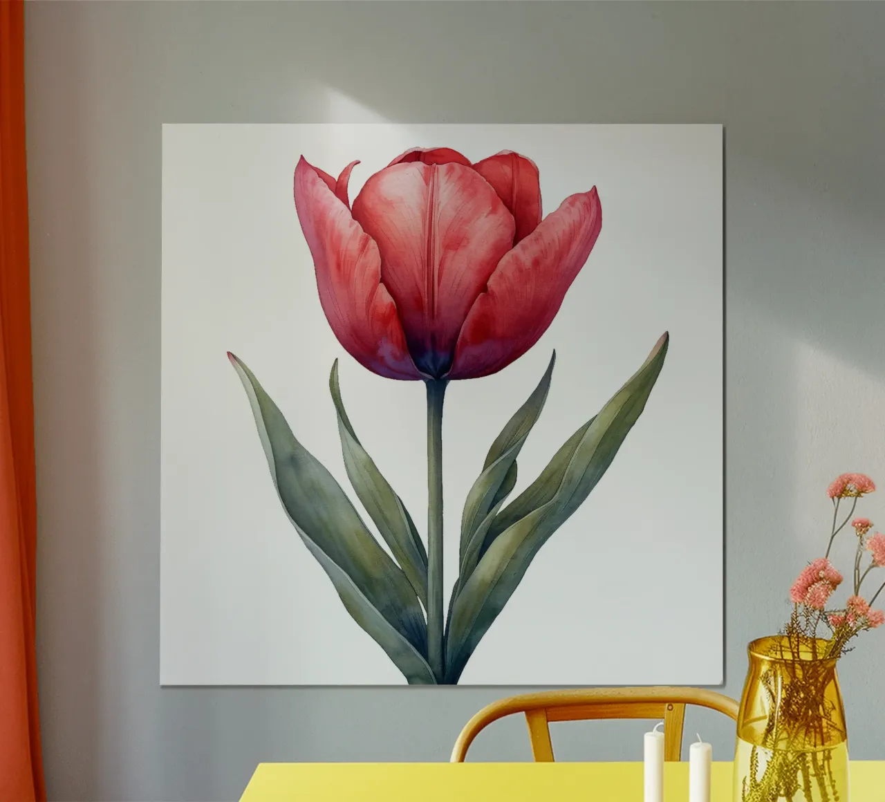 Fiore di tulipano poster con telaio in legno da Bold Blooms
