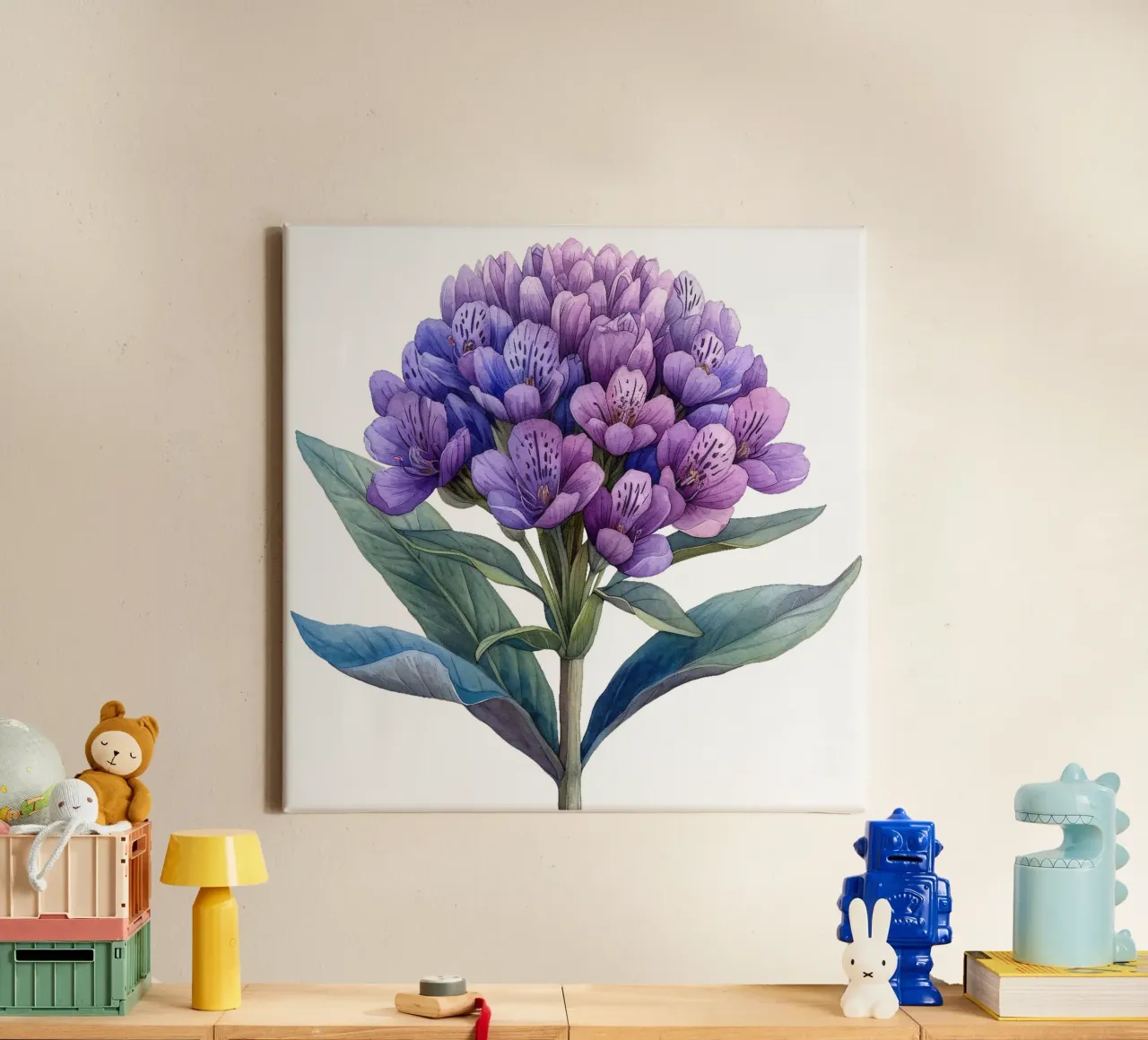 Valerian Flower canvas with Floater frame by Bold Blooms