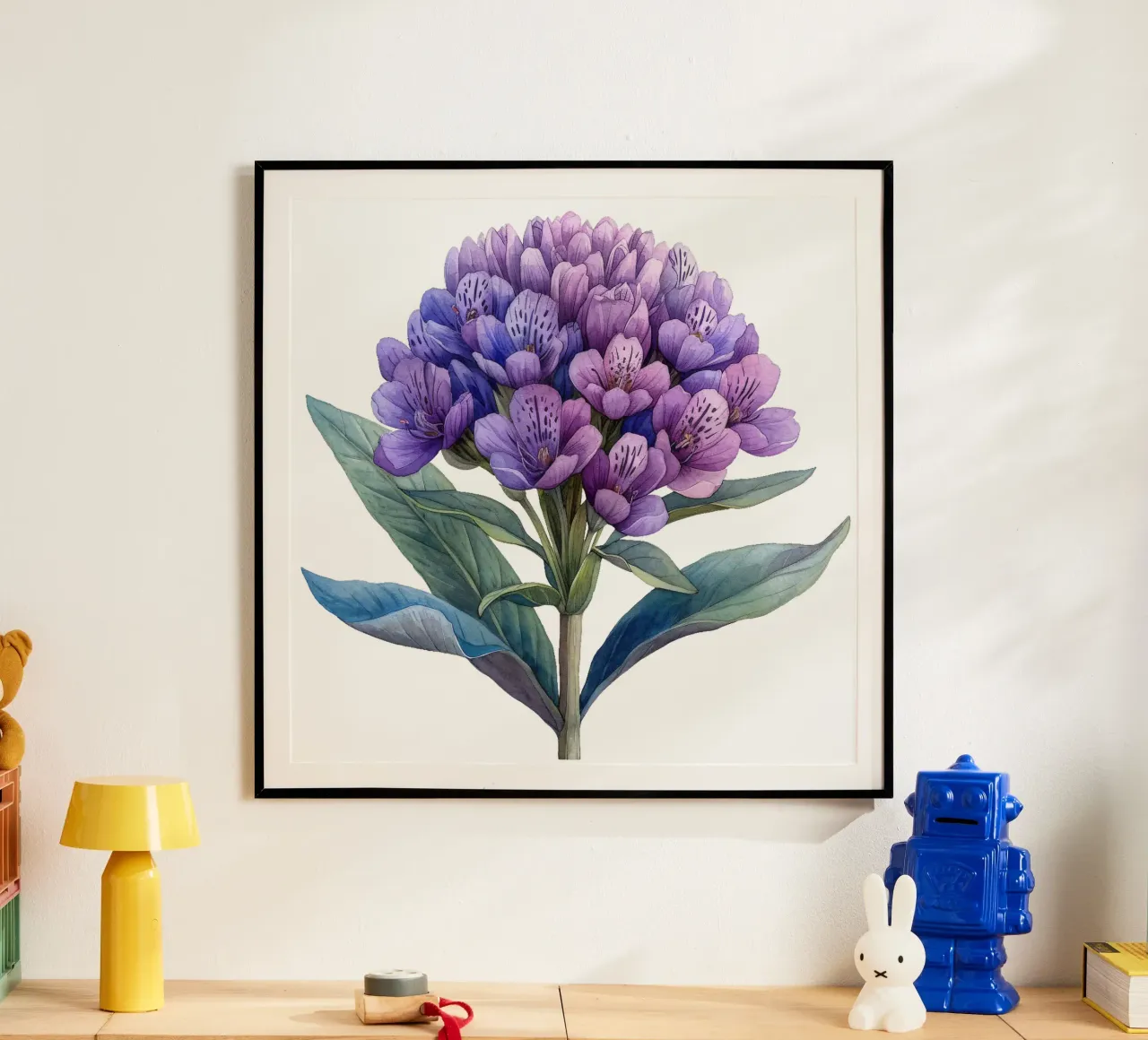 Baldrianblüte Poster mit Kunststoffrahmen von Bold Blooms