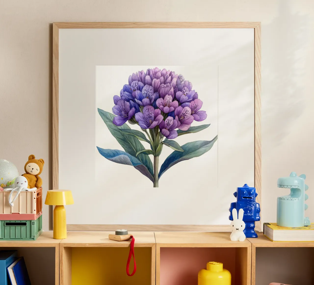 Baldrianblüte Poster mit Kunststoffrahmen von Bold Blooms