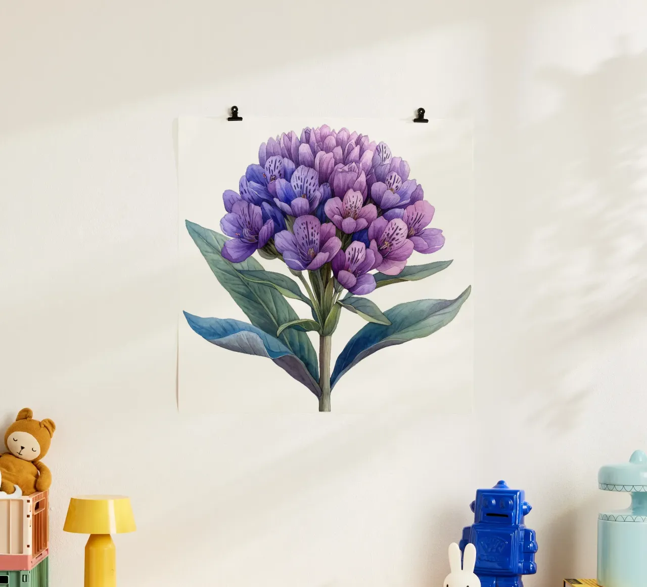 Baldrianblüte Poster mit Kunststoffrahmen von Bold Blooms