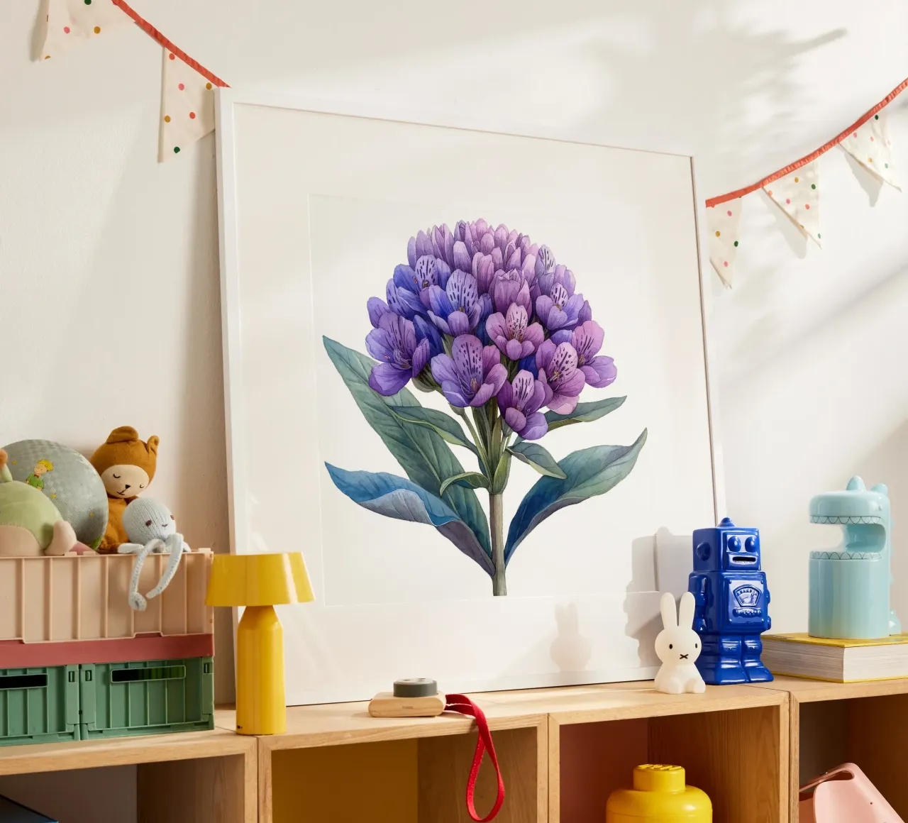 Baldrianblüte Poster mit Kunststoffrahmen von Bold Blooms