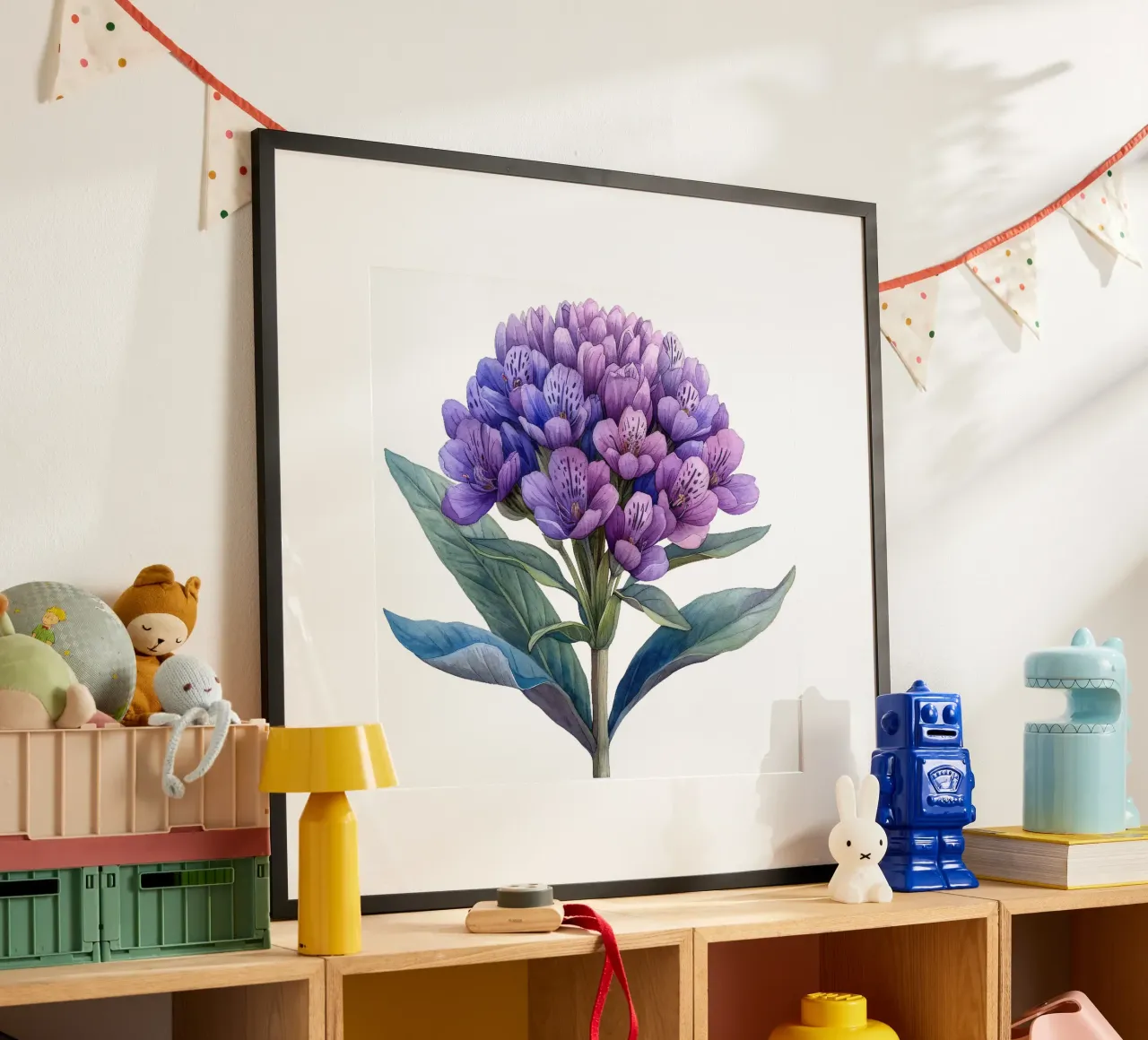Baldrianblüte Poster mit Kunststoffrahmen von Bold Blooms