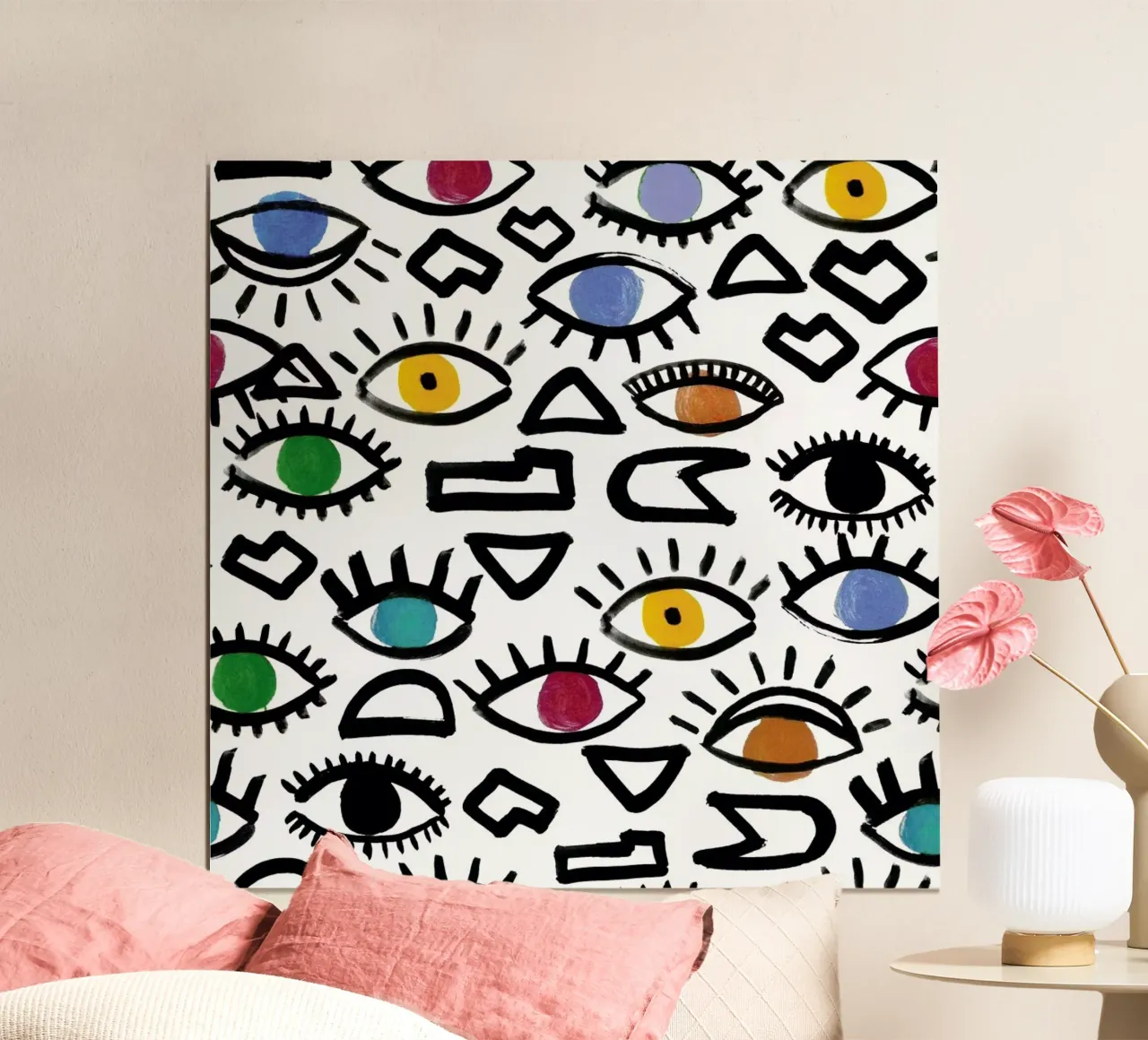Geometric Eyes poster con telaio in plastica da Farina Kuklinski