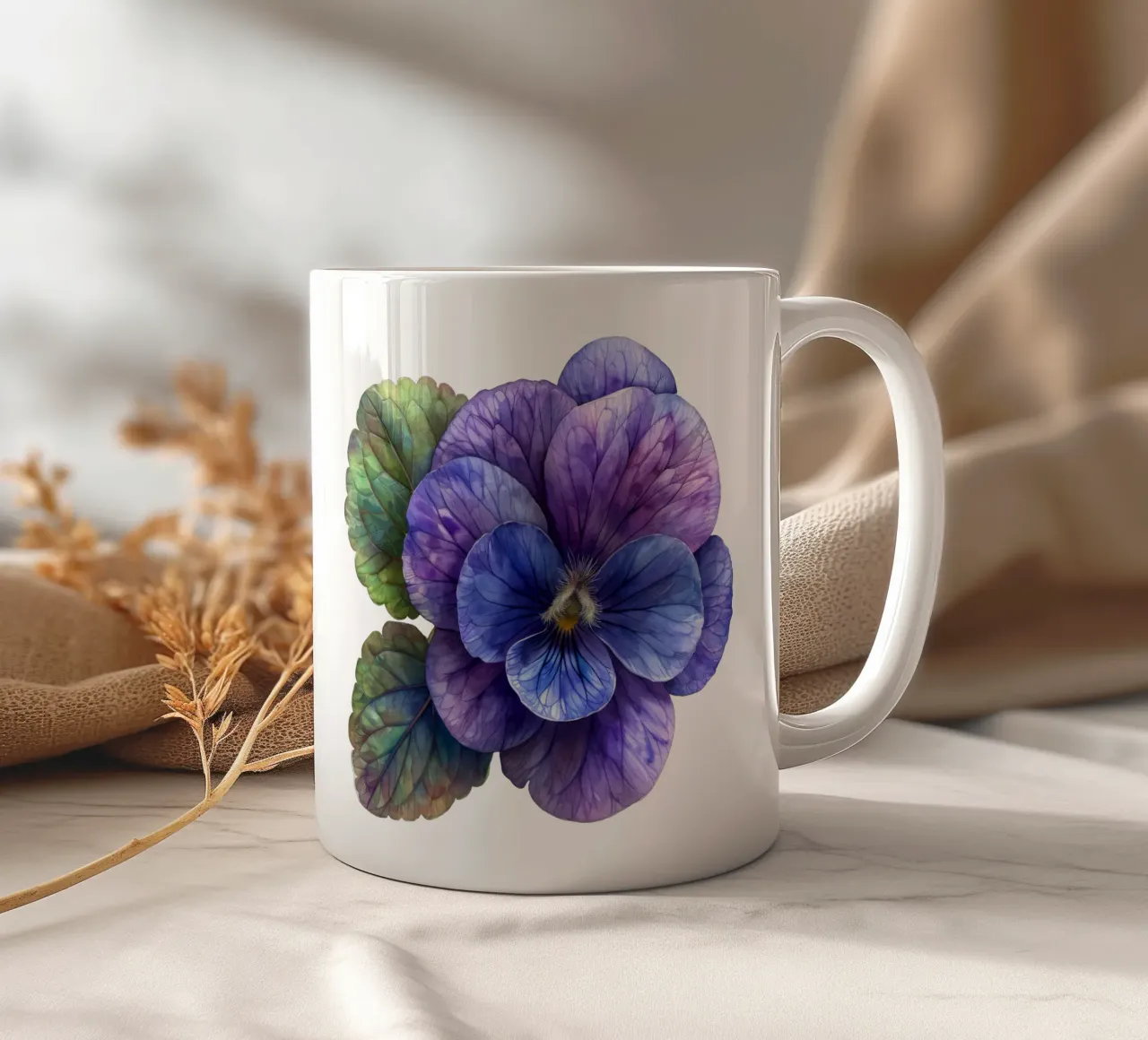 Fiore viola tazza in ceramica da Bold Blooms
