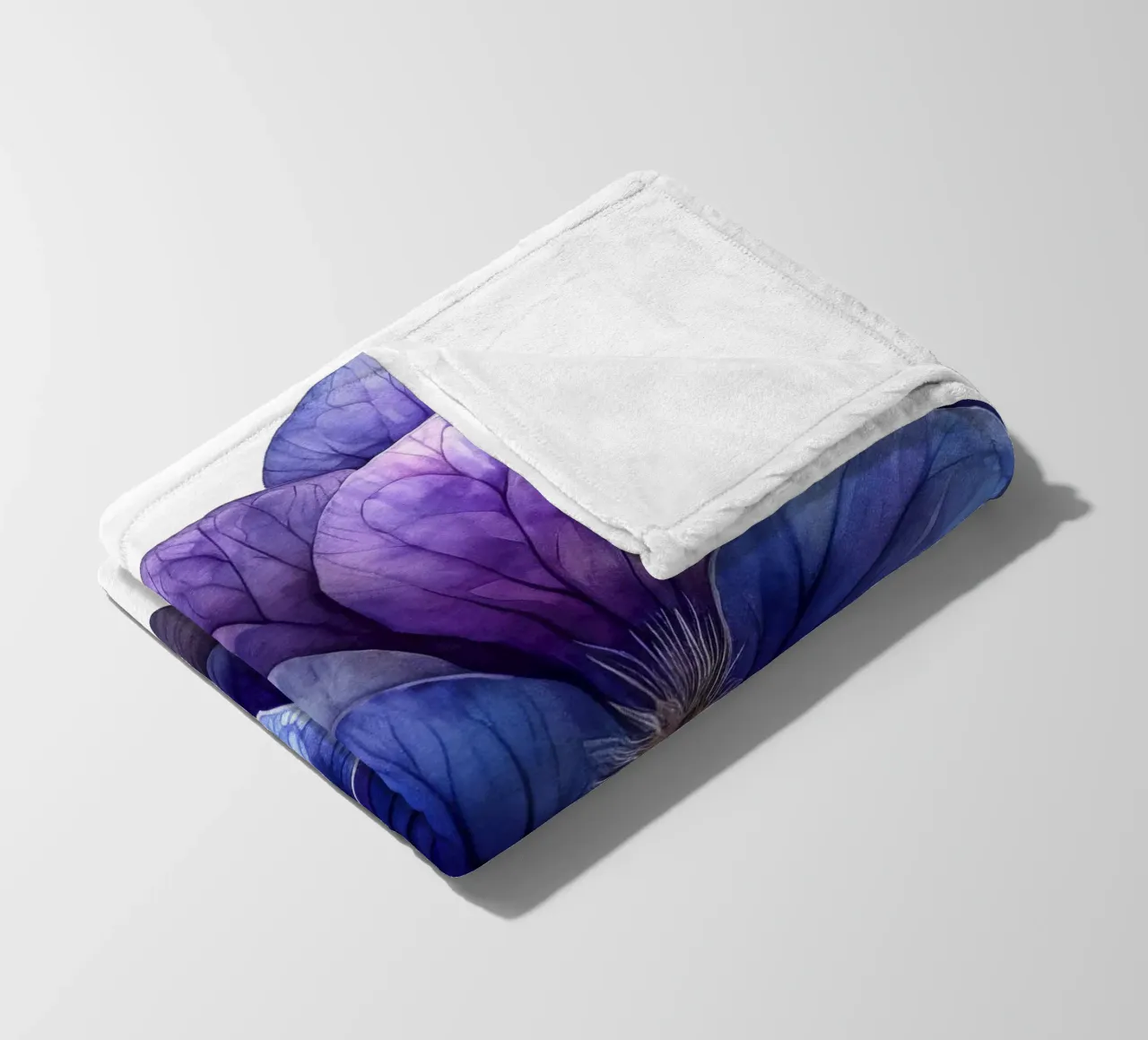Violet Flower fleece blanket by Bold Blooms