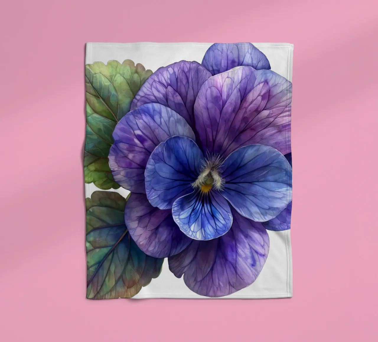 Violet Flower fleece blanket by Bold Blooms
