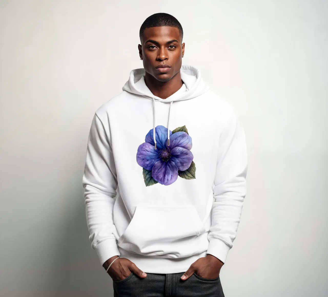 Fiore viola felpa con cappuccio da Bold Blooms