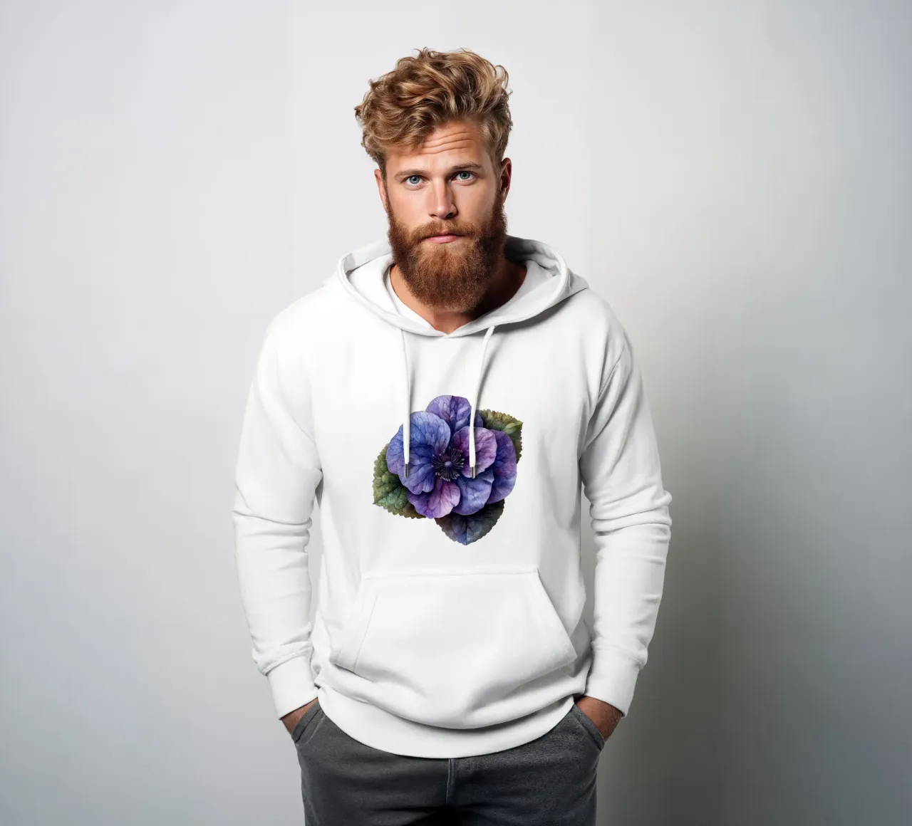 Fiore viola felpa con cappuccio da Bold Blooms