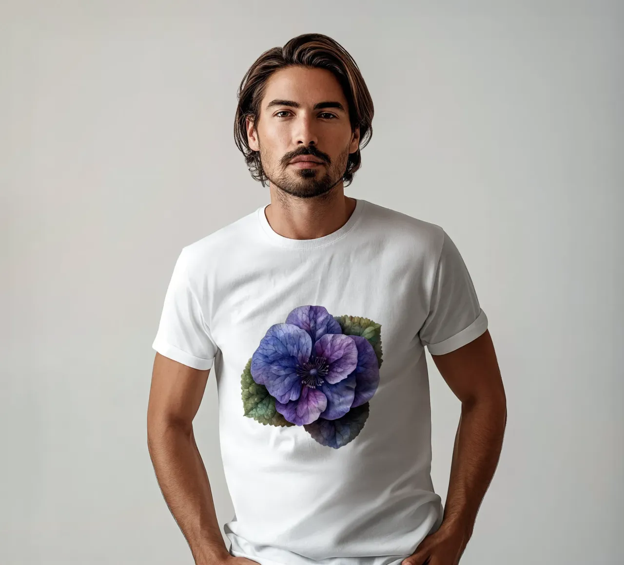 Violette Blume T-Shirt von Bold Blooms