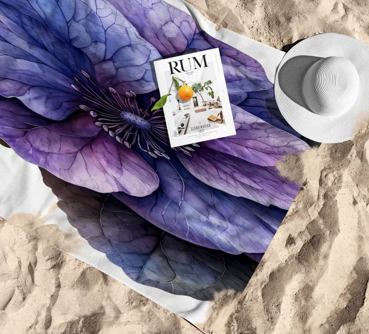 Fiore viola telo mare da Bold Blooms