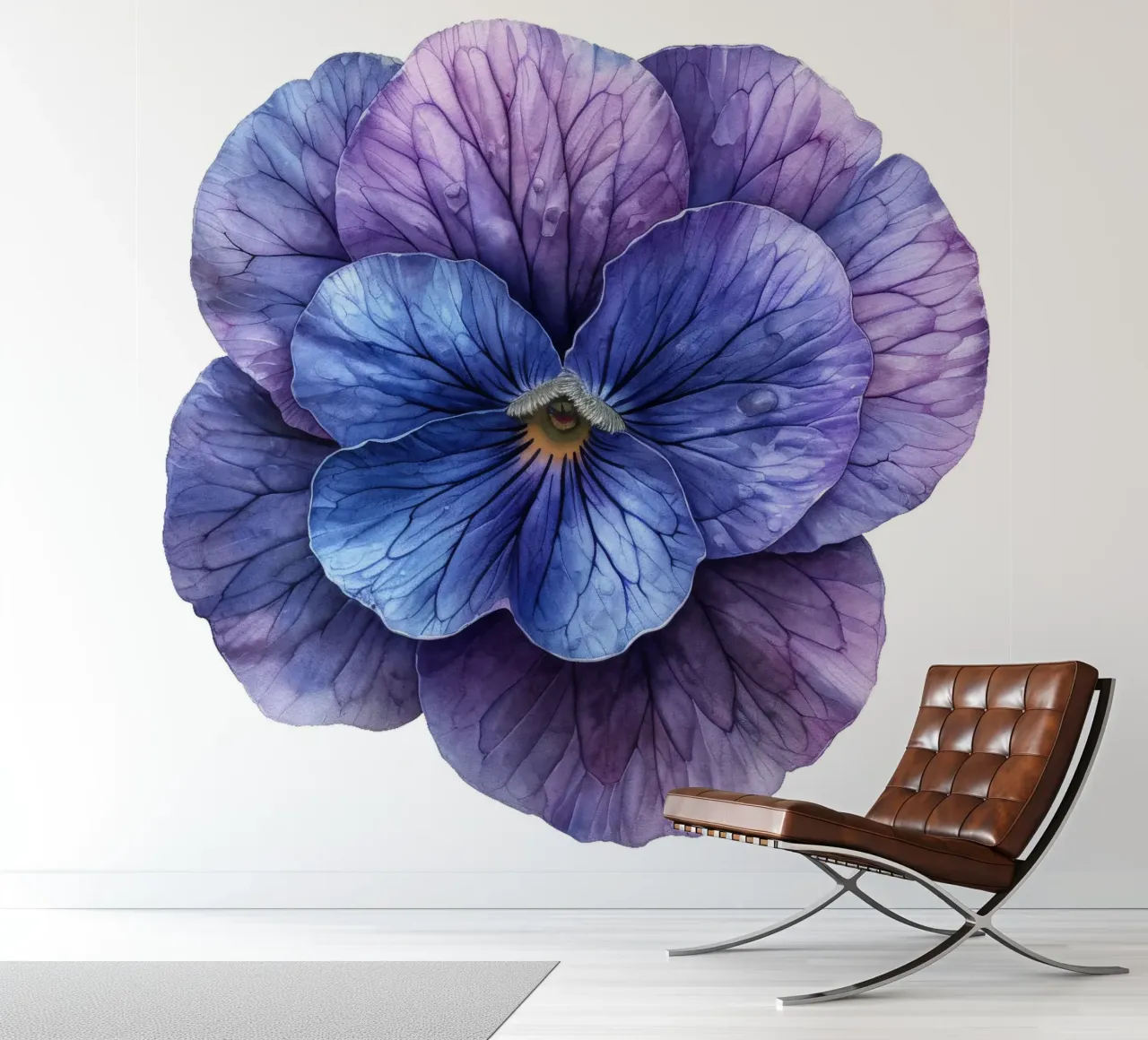 Flor de violeta papel para pared de Bold Blooms