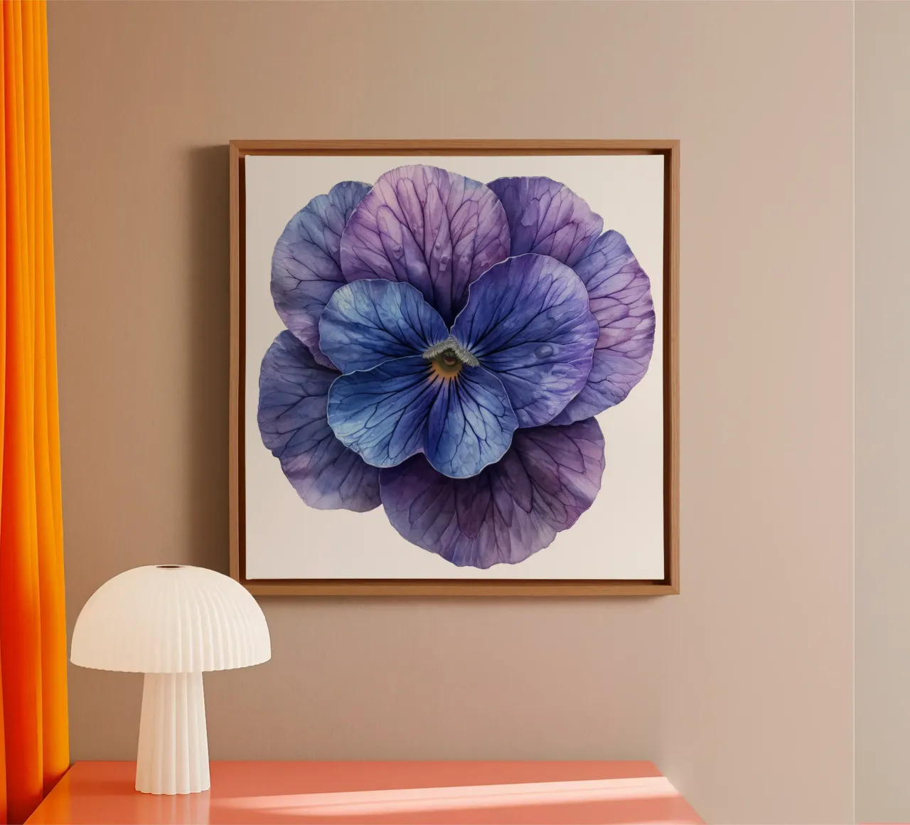 Violette Bloem canvas met Baklijst van Bold Blooms