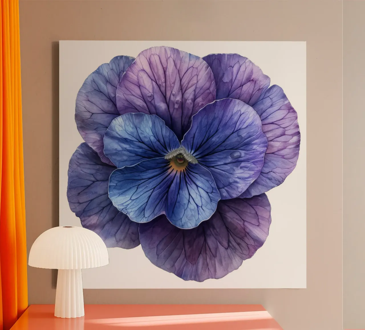 Violette Bloem canvas met Baklijst van Bold Blooms