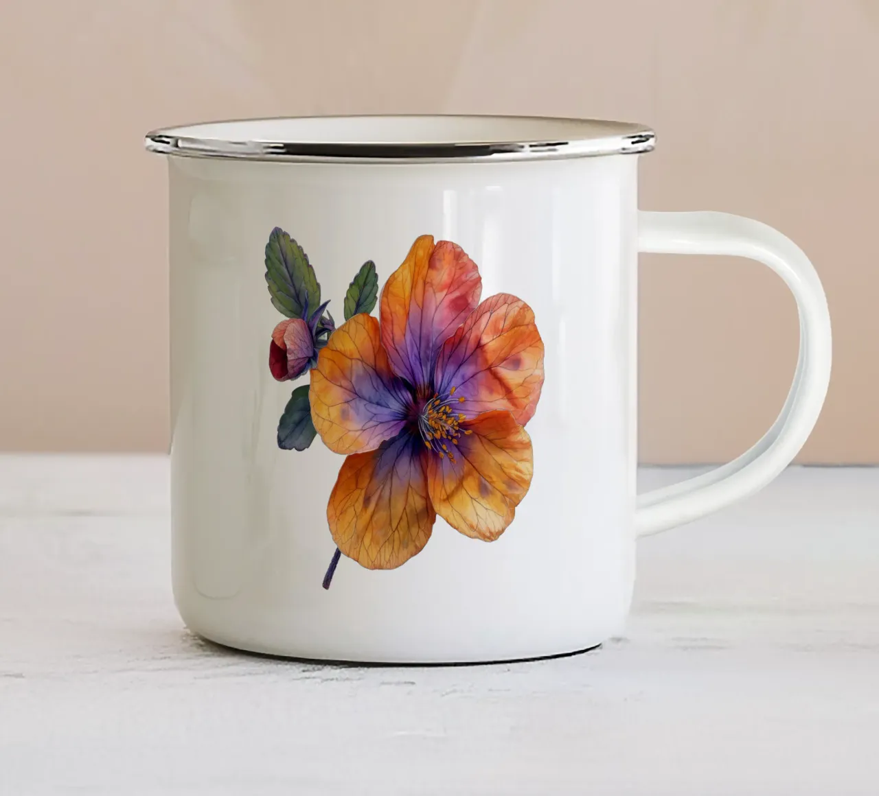 Fiordaliso tazza in smalto da Bold Blooms