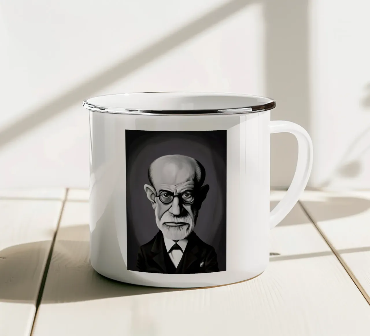 Sigmund Freud tazza in smalto da Rob Art | Illustration