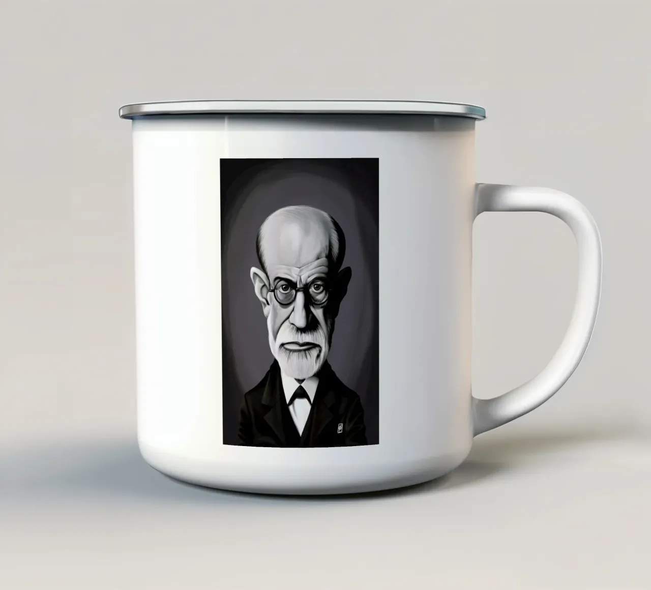 Sigmund Freud tazza in smalto da Rob Art | Illustration