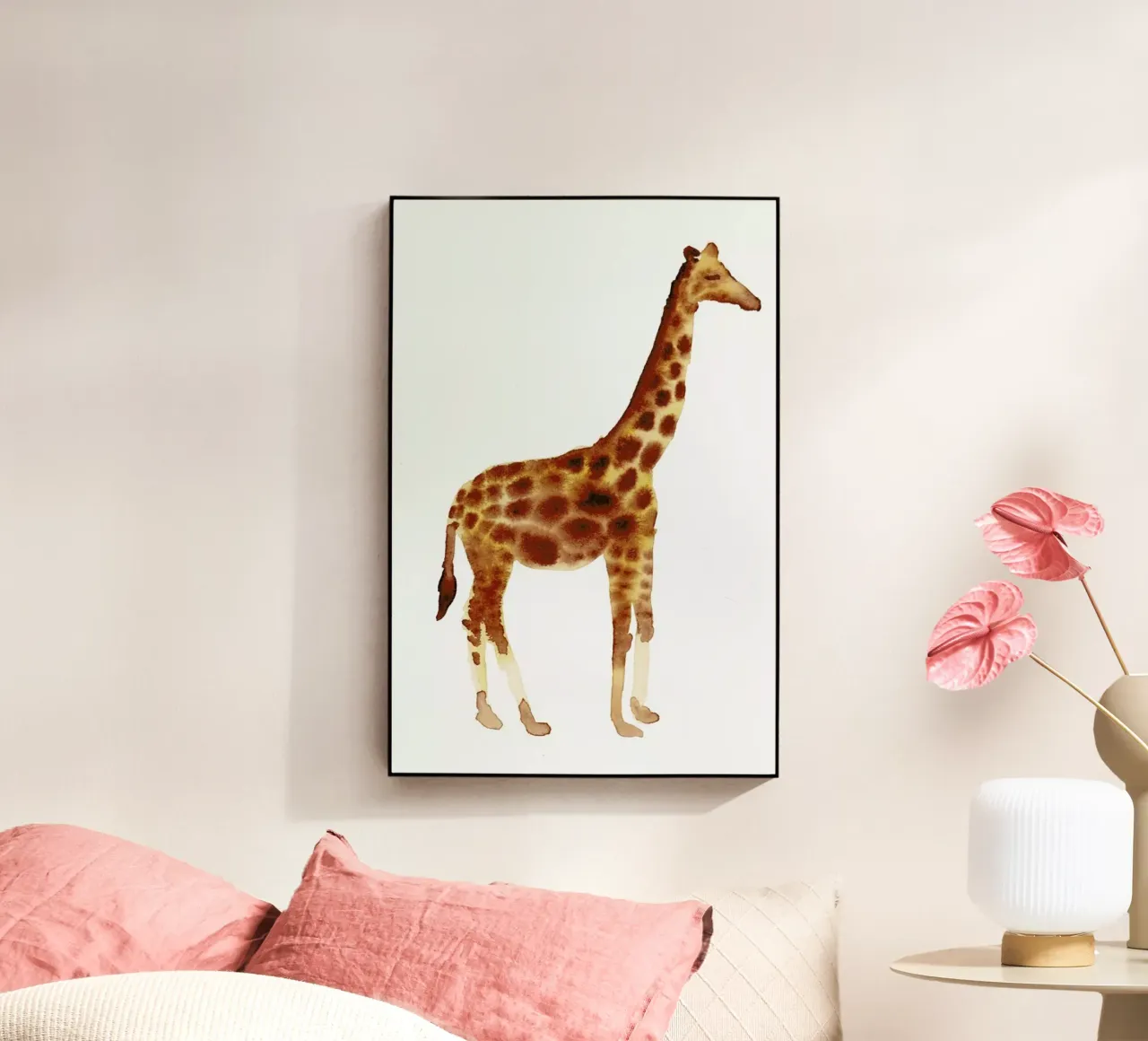 Giraffe acryl van Farina Kuklinski