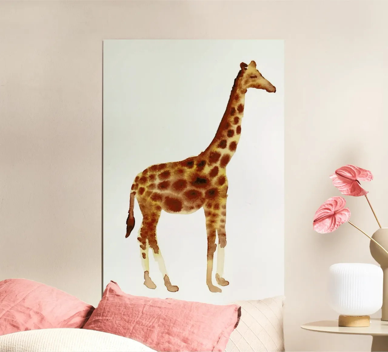 Giraffe poster con telaio in legno da Farina Kuklinski