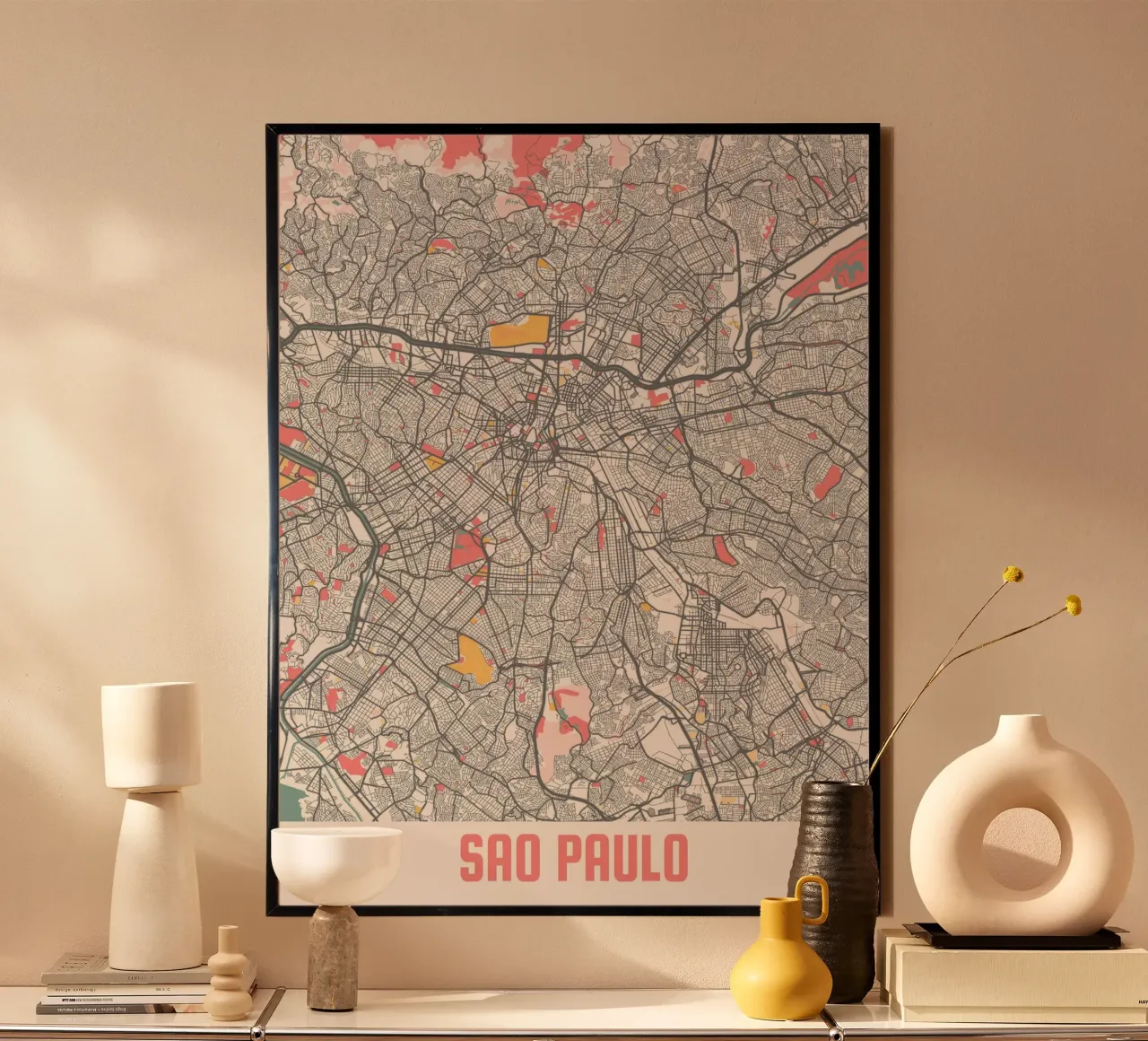 SAO PAULO poster con telaio in alluminio da Travelstudio