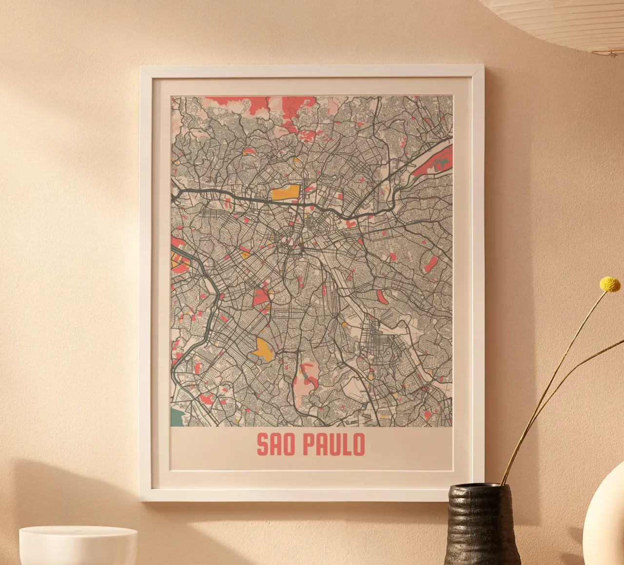 SAO PAULO poster con telaio in alluminio da Travelstudio
