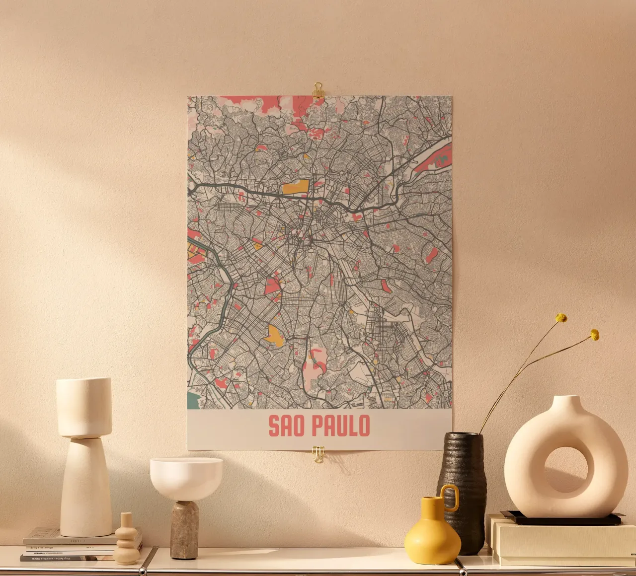 SAO PAULO poster con telaio in alluminio da Travelstudio