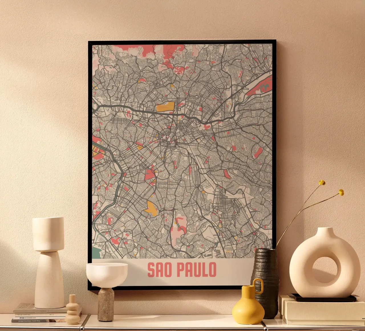 SAO PAULO poster con telaio in alluminio da Travelstudio