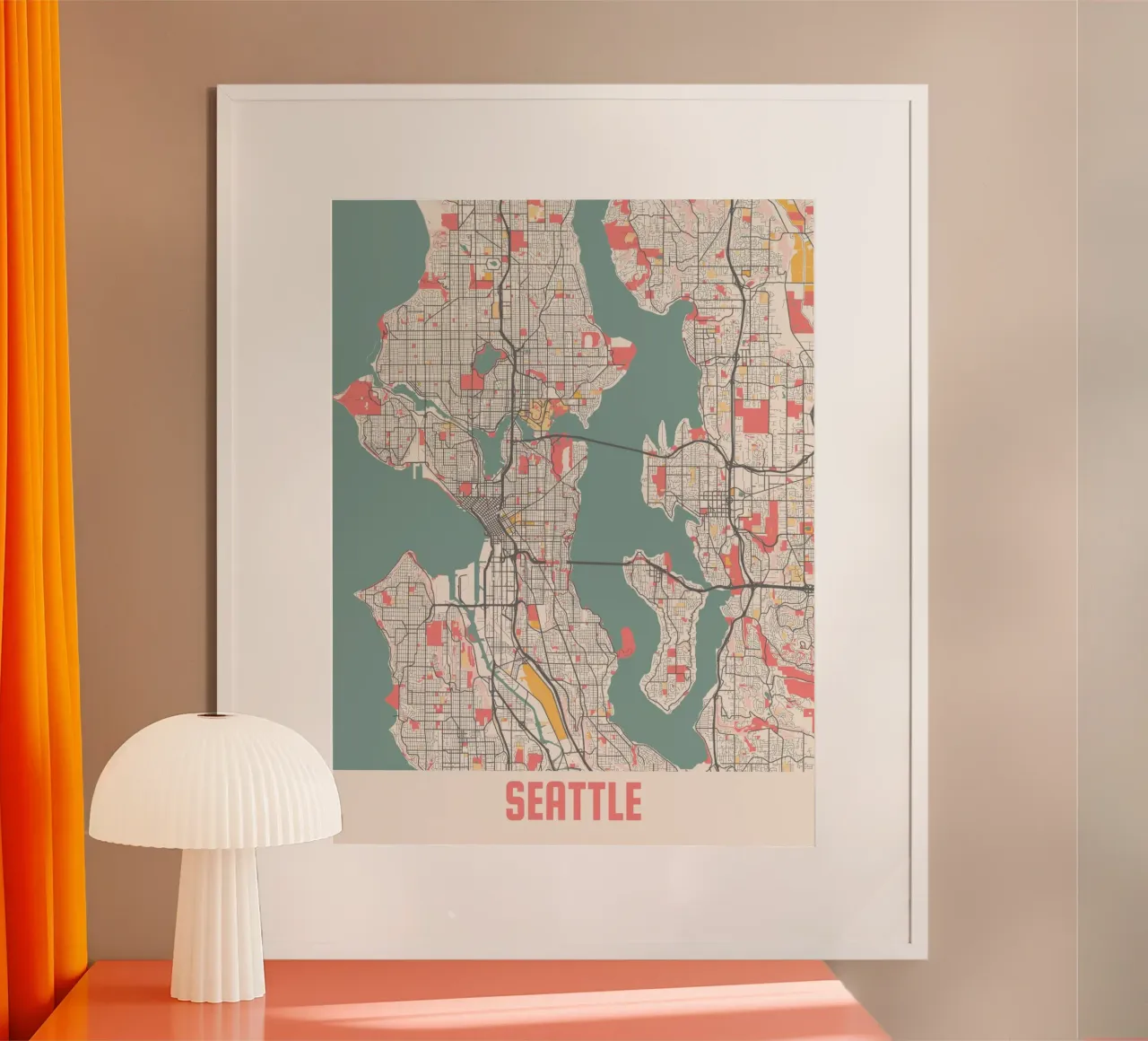 SEATTLE poster con telaio in alluminio da Travelstudio