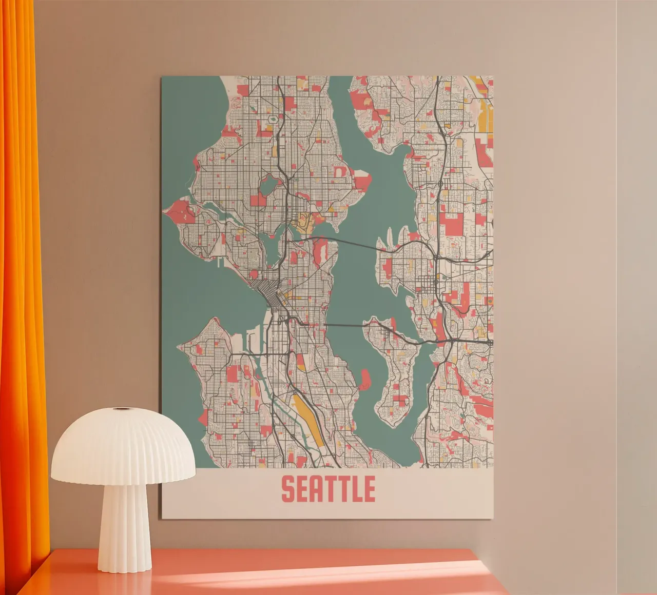 SEATTLE poster con telaio in alluminio da Travelstudio