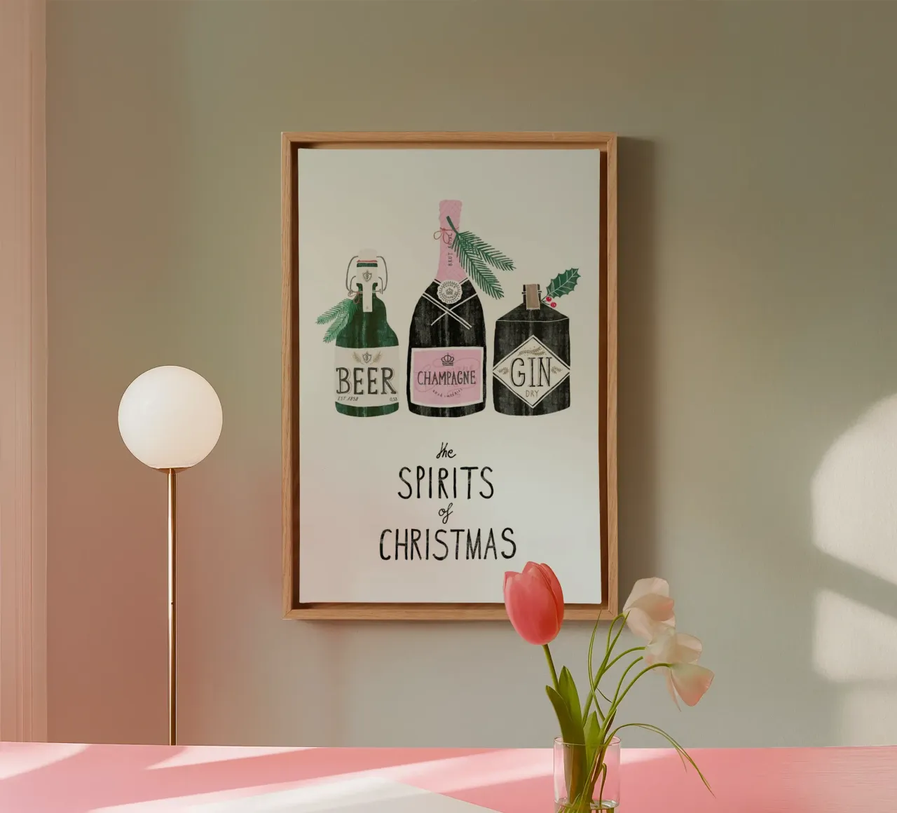 Spirit of Christmas No. 4 canvas met Baklijst van typealive