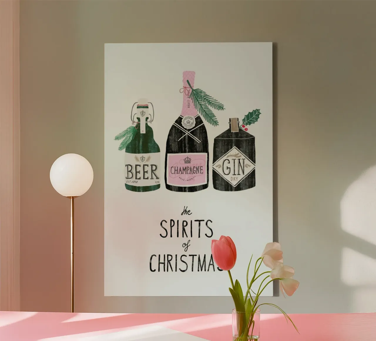 Spirit of Christmas No. 4 canvas met Baklijst van typealive