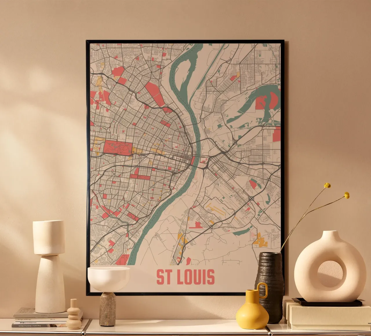 ST LOUIS poster con telaio in alluminio da Travelstudio