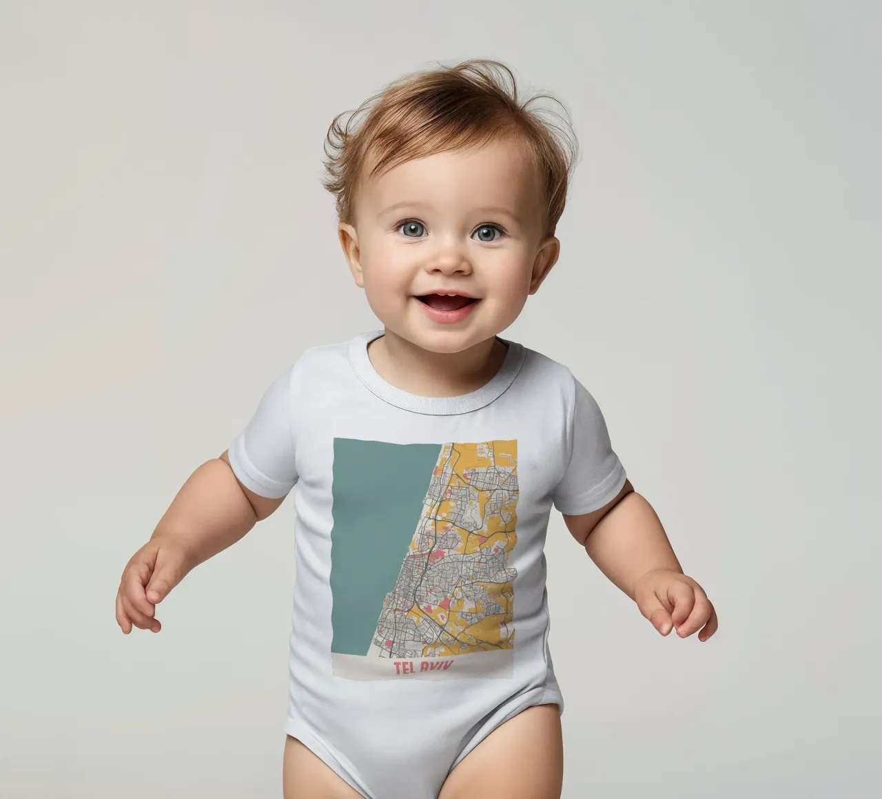 TEL AVIV body neonato maniche corte da Travelstudio
