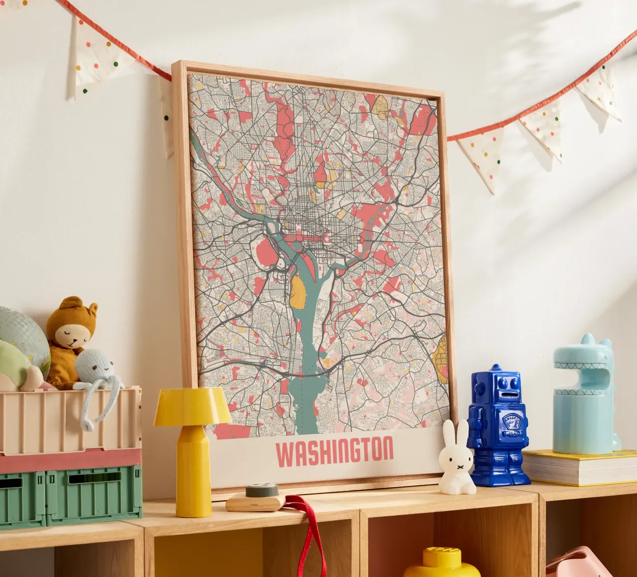 WASHINGTON tela con Cornice a cassetta da Travelstudio