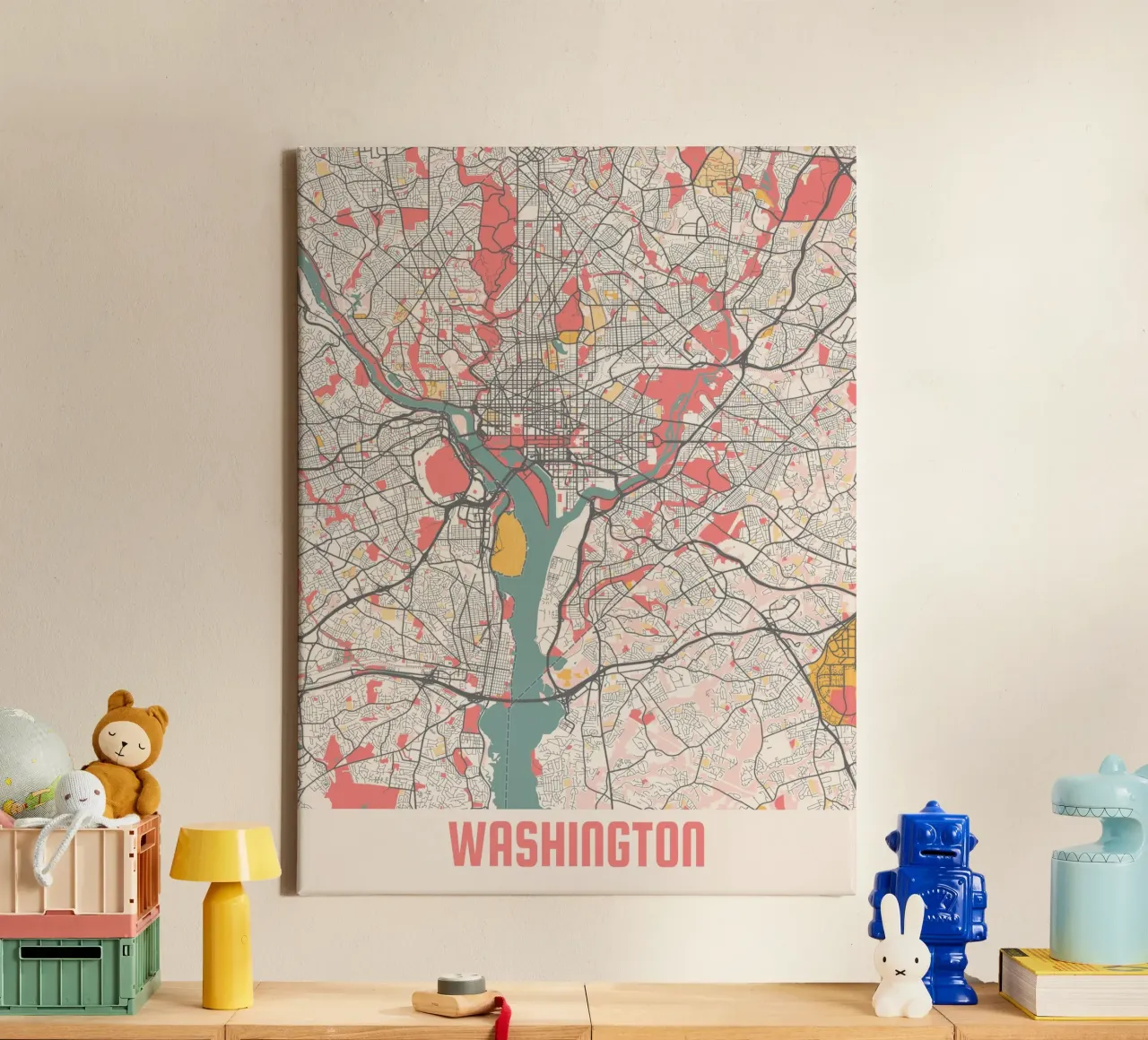 WASHINGTON tela con Cornice a cassetta da Travelstudio