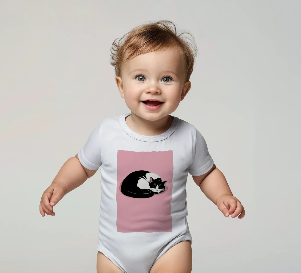 Feline Rest Kurzarm Babybody von Seren Liodra