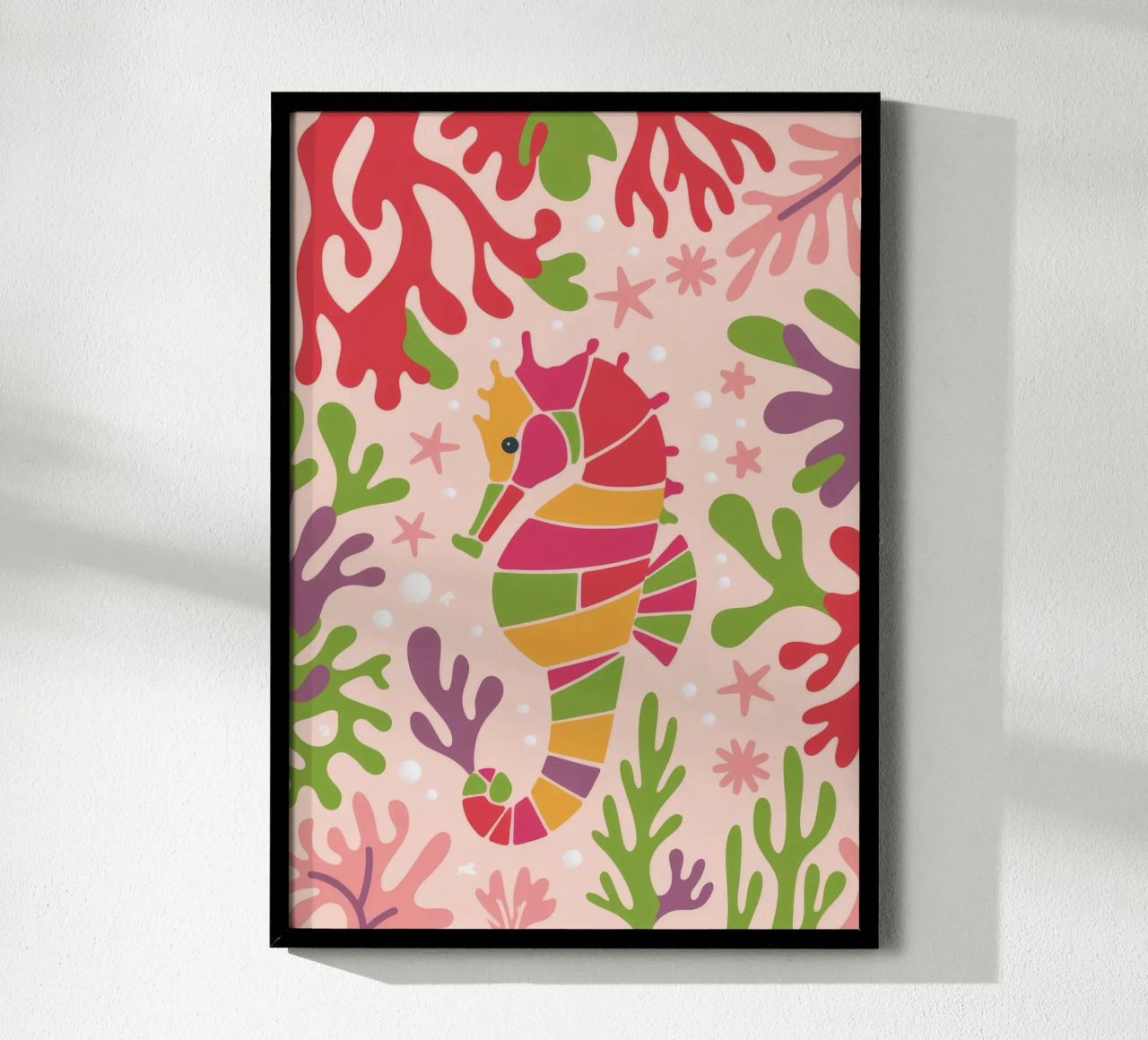 Coral Seahorse poster by Seren Liodra