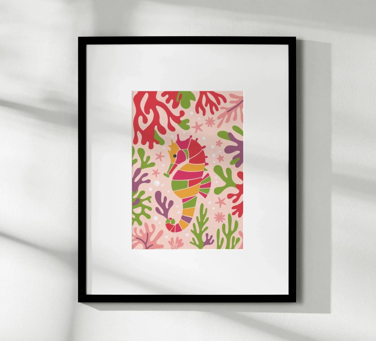 Coral Seahorse poster by Seren Liodra