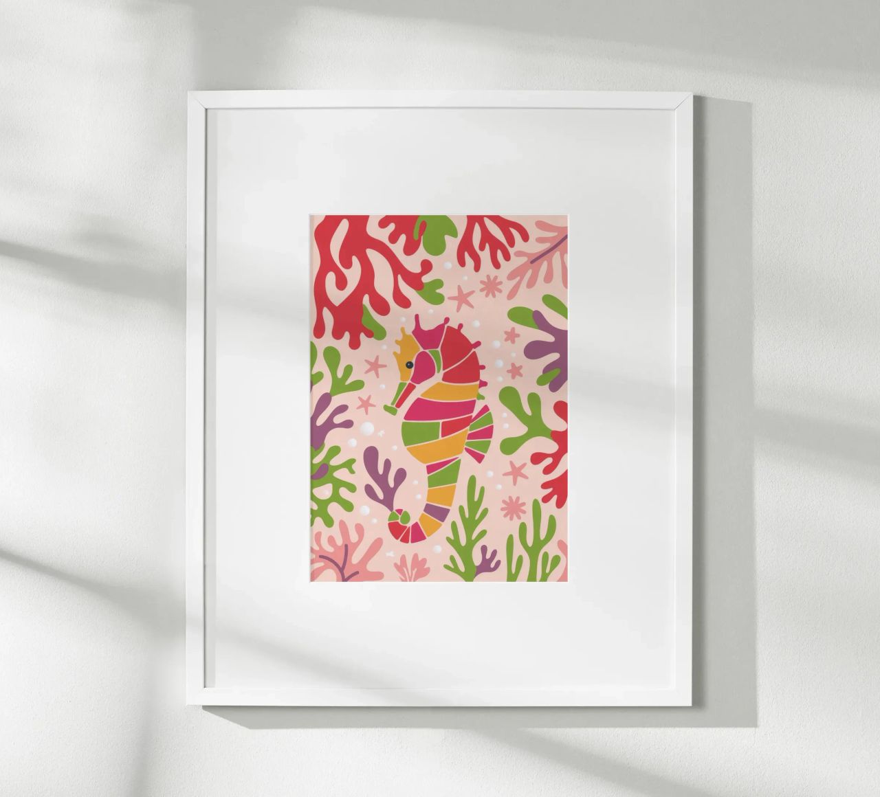 Coral Seahorse poster by Seren Liodra