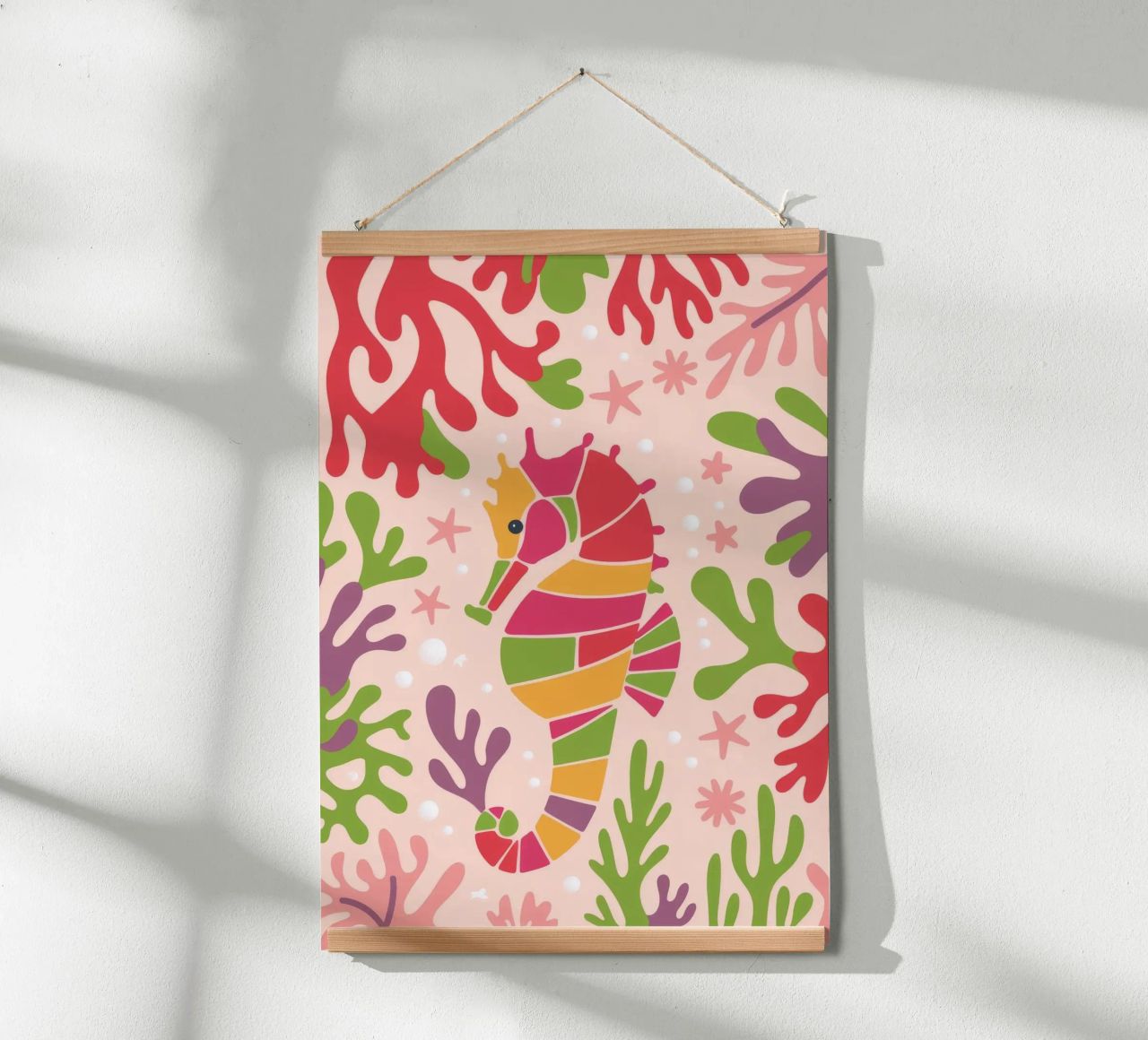 Coral Seahorse poster by Seren Liodra