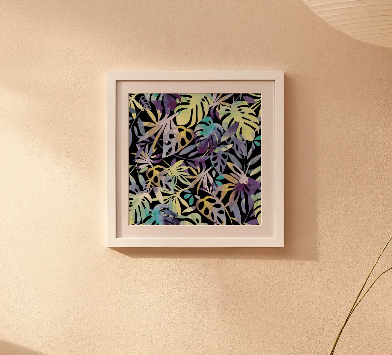 Jungle Leaves Dark poster con telaio in plastica da Farina Kuklinski