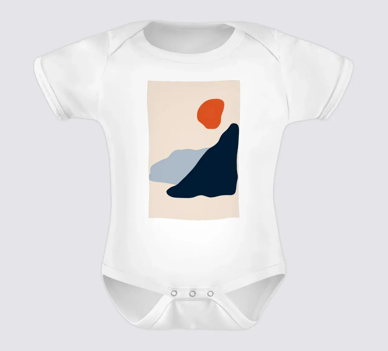 Abstract Balance short-sleeve baby romper by Seren Liodra
