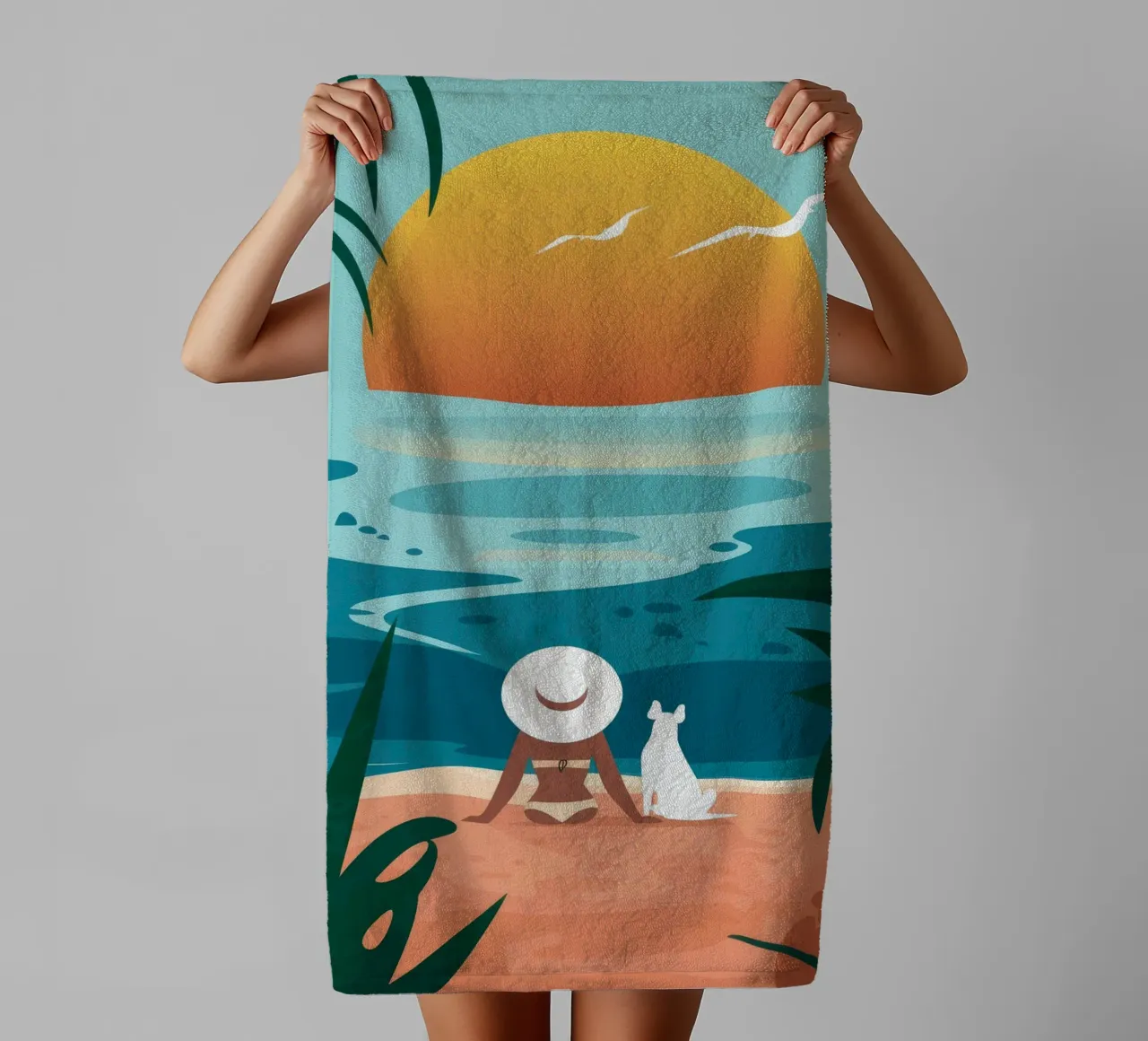 Compagni di tramonto asciugamano da bagno da Seren Liodra