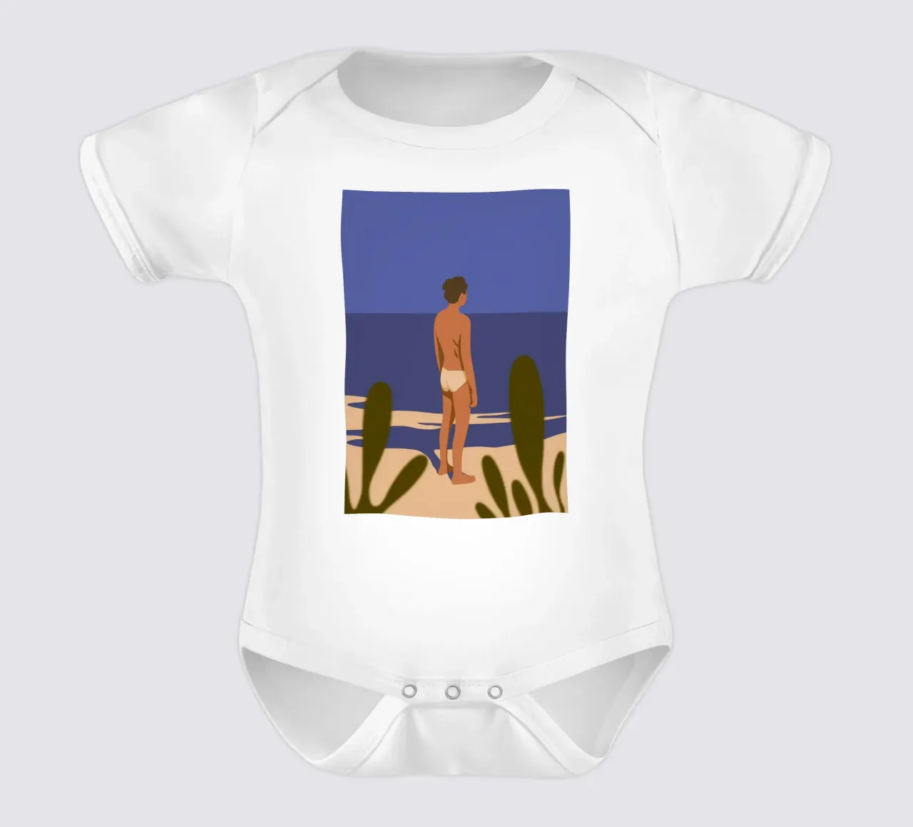 Sguardo sull'oceano body neonato maniche corte da Seren Liodra